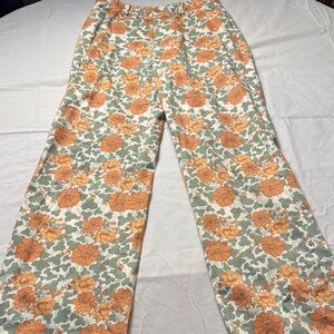 ROLLA'S Floral Print Pants with Orange and Green